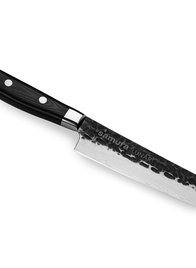Samura PRO-S LUNAR Knife Set 3 Pcs | Paring Utility Chef Knife | Hammered Damascus Steel Blade | G-10 Fiberglass Handle | Precision Cutting - Image 5